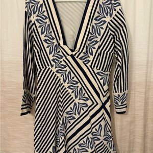 Abercrombie & Fitch Navy and White Patterned Dress